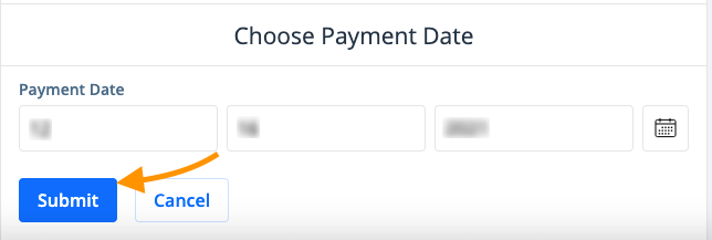 Schedule payment date step