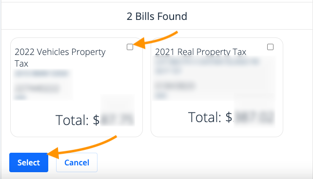 Select a bill step